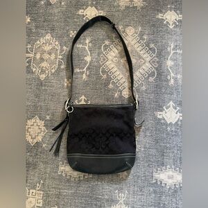 Coach Signature Canvas Slim Shoulder/Crossbody Bag (Style #9362).